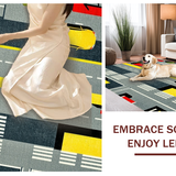 Ultra Soft Area Rug, Non Slip, Stain Resistant, Washable Area Rugs for Living Room, Bedroom, Vibrant Urban Traffic Theme Rug(Gray)