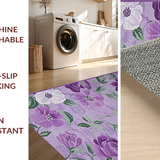 Ultra Soft Area Rug, Non Slip, Stain Resistant, Washable Area Rugs for Living Room, Bedroom, Chic Transitional Symmetrical Waves(Purple)
