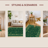 Ultra Soft Area Rug, Non Slip, Stain Resistant, Washable Area Rugs for Living Room, Bedroom, Zodiac Design Dorm Room Thin Washable Area Rug(Green)