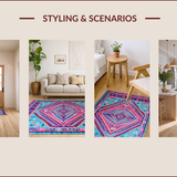 Ultra Soft Area Rug, Non Slip, Stain Resistant, Washable Area Rugs for Living Room, Bedroom, Whimsical Purple Pink Abstract Style(Blue)