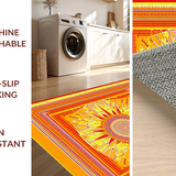 Ultra Soft Area Rug, Non Slip, Stain Resistant, Washable Area Rugs for Living Room, Bedroom, Whimsical Abstract Floral Echo(Yellow)