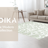 Ultra Soft Area Rug, Non Slip, Stain Resistant, Washable Area Rugs for Living Room, Bedroom, Airy Pastel Floral Aesthetic(Green)