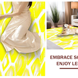 Ultra Soft Area Rug, Non Slip, Stain Resistant, Washable Area Rugs for Living Room, Bedroom, Vibrant Wildlife Geometry Theme(Yellow)