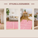 Ultra Soft Area Rug, Non Slip, Stain Resistant, Washable Area Rugs for Living Room, Bedroom, Whimsical Pink Bath Mat Non-Slip Microfiber(Pink)