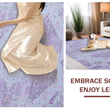 Ultra Soft Area Rug, Non Slip, Stain Resistant, Washable Area Rugs for Living Room, Bedroom, Charming Vintage Tiled Aesthetic(Purple)