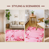 Ultra Soft Area Rug, Non Slip, Stain Resistant, Washable Area Rugs for Living Room, Bedroom, Tranquil Soft Color Palette(Pink)