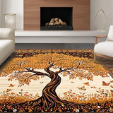 Ultra Soft Area Rug, Non Slip, Stain Resistant, Washable Area Rugs for Living Room, Bedroom, Vibrant Tree of Life Aesthetic(Gold)