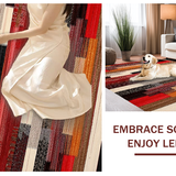 Ultra Soft Area Rug, Non Slip, Stain Resistant, Washable Area Rugs for Living Room, Bedroom, Rustic Multicolor Ethnic Motif(Red)