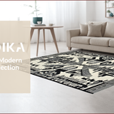 Ultra Soft Area Rug, Non Slip, Stain Resistant, Washable Area Rugs for Living Room, Bedroom, Contemporary Monochrome Animal Motif(Black)
