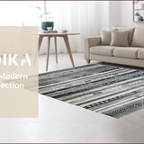 Ultra Soft Area Rug, Non Slip, Stain Resistant, Washable Area Rugs for Living Room, Bedroom, Rustic Vintage Ethnic Motif(Gray)