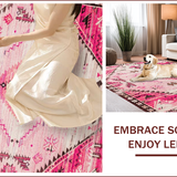 Ultra Soft Area Rug, Non Slip, Stain Resistant, Washable Area Rugs for Living Room, Bedroom, Charming Rodeo Animal Pattern(Pink)