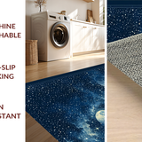 Ultra Soft Area Rug, Non Slip, Stain Resistant, Washable Area Rugs for Living Room, Bedroom, Serene Nighttime Celestial Display(Blue)