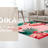 Fresh Botanical Patterned Entrance Mat(Pink)