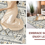 Ultra Soft Area Rug, Non Slip, Stain Resistant, Washable Area Rugs for Living Room, Bedroom, Chic Geometric Grey Aesthetic(Beige)