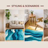 Contemporary Swirling Aquatic Design(Blue)