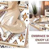 Ultra Soft Area Rug, Non Slip, Stain Resistant, Washable Area Rugs for Living Room, Bedroom, Chic Modern Ethnic Pattern(White)