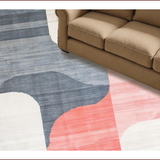 Ultra Soft Area Rug, Non Slip, Stain Resistant, Washable Area Rugs for Living Room, Bedroom, Contemporary Pastel Geometric Motif(Gray)