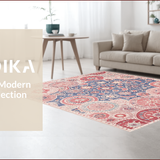 Ultra Soft Area Rug, Non Slip, Stain Resistant, Washable Area Rugs for Living Room, Bedroom, Vintage Honeycomb Distressed(Pink)