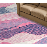 Ultra Soft Area Rug, Non Slip, Stain Resistant, Washable Area Rugs for Living Room, Bedroom, Vibrant Multicolored Artful Design(Pink)