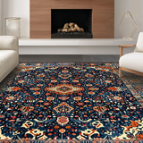 Elegant Blue Orange Geometric Fusion(Blue)