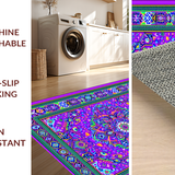 Ultra Soft Area Rug, Non Slip, Stain Resistant, Washable Area Rugs for Living Room, Bedroom, Radiant Geometric Wave Composition(Purple)