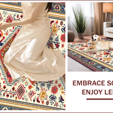 Ultra Soft Area Rug, Non Slip, Stain Resistant, Washable Area Rugs for Living Room, Bedroom, Boho Cream Multi High Traffic Living Room Rug(White)