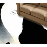 Ultra Soft Area Rug, Non Slip, Stain Resistant, Washable Area Rugs for Living Room, Bedroom, Quirky Black Cat Graphic Elegance(Black)