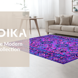 Ultra Soft Area Rug, Non Slip, Stain Resistant, Washable Area Rugs for Living Room, Bedroom, Dynamic Hand-Braided Color Splash(Purple)