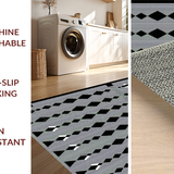 Ultra Soft Area Rug, Non Slip, Stain Resistant, Washable Area Rugs for Living Room, Bedroom, Striking Colorful Geometric Artwork(Black)
