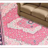Ultra Soft Area Rug, Non Slip, Stain Resistant, Washable Area Rugs for Living Room, Bedroom, Soft Cotton Backing Dining Room Accent Rug(Pink)