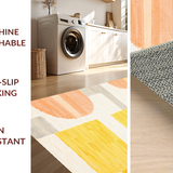 Ultra Soft Area Rug, Non Slip, Stain Resistant, Washable Area Rugs for Living Room, Bedroom, Soft Pastel Colorful Motif(Yellow)