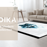 Ultra Soft Area Rug, Non Slip, Stain Resistant, Washable Area Rugs for Living Room, Bedroom, Contemporary Celestial Wolf Aesthetic(Gray)