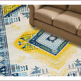 Ultra Soft Area Rug, Non Slip, Stain Resistant, Washable Area Rugs for Living Room, Bedroom, Chic Transitional Color Block Design(Blue)