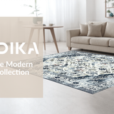 Ultra Soft Area Rug, Non Slip, Stain Resistant, Washable Area Rugs for Living Room, Bedroom, Rustic Vintage Patterned Elegance(White)
