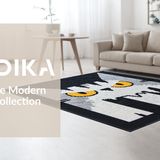 Ultra Soft Area Rug, Non Slip, Stain Resistant, Washable Area Rugs for Living Room, Bedroom, Vivid Cartoonish Creature Pattern(White)
