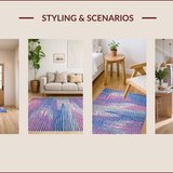 Ultra Soft Area Rug, Non Slip, Stain Resistant, Washable Area Rugs for Living Room, Bedroom, Contemporary Soft Pastel Abstract(Blue)