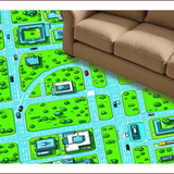 Ultra Soft Area Rug, Non Slip, Stain Resistant, Washable Area Rugs for Living Room, Bedroom, Vibrant Urban Playground Design(Green)
