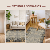 Ultra Soft Area Rug, Non Slip, Stain Resistant, Washable Area Rugs for Living Room, Bedroom, Contemporary Earthy Toned Animal Print(Gray)