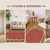 Striking Colorful Floral Tapestry(Red)