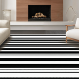 Ultra Soft Area Rug, Non Slip, Stain Resistant, Washable Area Rugs for Living Room, Bedroom, Vibrant Elegant Ogee Pattern(Black)