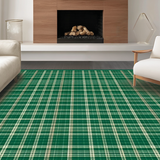Coastal Vibe Green Plaid Motif(Green)