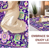 Ultra Soft Area Rug, Non Slip, Stain Resistant, Washable Area Rugs for Living Room, Bedroom, Artful Purple and Green Harmony(Purple)