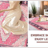Ultra Soft Area Rug, Non Slip, Stain Resistant, Washable Area Rugs for Living Room, Bedroom, Soft Cotton Backing Dining Room Accent Rug(Pink)