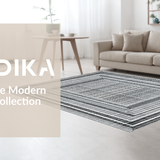 Ultra Soft Area Rug, Non Slip, Stain Resistant, Washable Area Rugs for Living Room, Bedroom, Dynamic Pinstripe Pattern, Crisp Linear Contrasts, Flat Design(Gray)