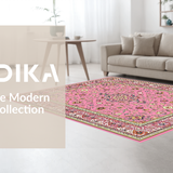 Ultra Soft Area Rug, Non Slip, Stain Resistant, Washable Area Rugs for Living Room, Bedroom, Artistic Pink Abstract Design(Pink)