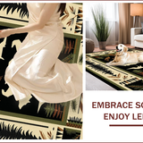 Ultra Soft Area Rug, Non Slip, Stain Resistant, Washable Area Rugs for Living Room, Bedroom, Vintage Forest Animal Silhouette(Black)