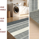 Black and White Striped Handcrafted Woven Design(White)