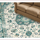 Ultra Soft Area Rug, Non Slip, Stain Resistant, Washable Area Rugs for Living Room, Bedroom, Elegant Floral Distressed Aesthetic(Ivory)