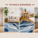 Artful Fluidity in Neutral Hues(Blue)