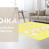 Ultra Soft Area Rug, Non Slip, Stain Resistant, Washable Area Rugs for Living Room, Bedroom, Fresh Floral Accents in Beige(Yellow)
